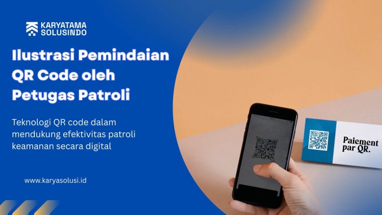 Ilustrasi Pemindaian QR Code oleh Petugas Patroli