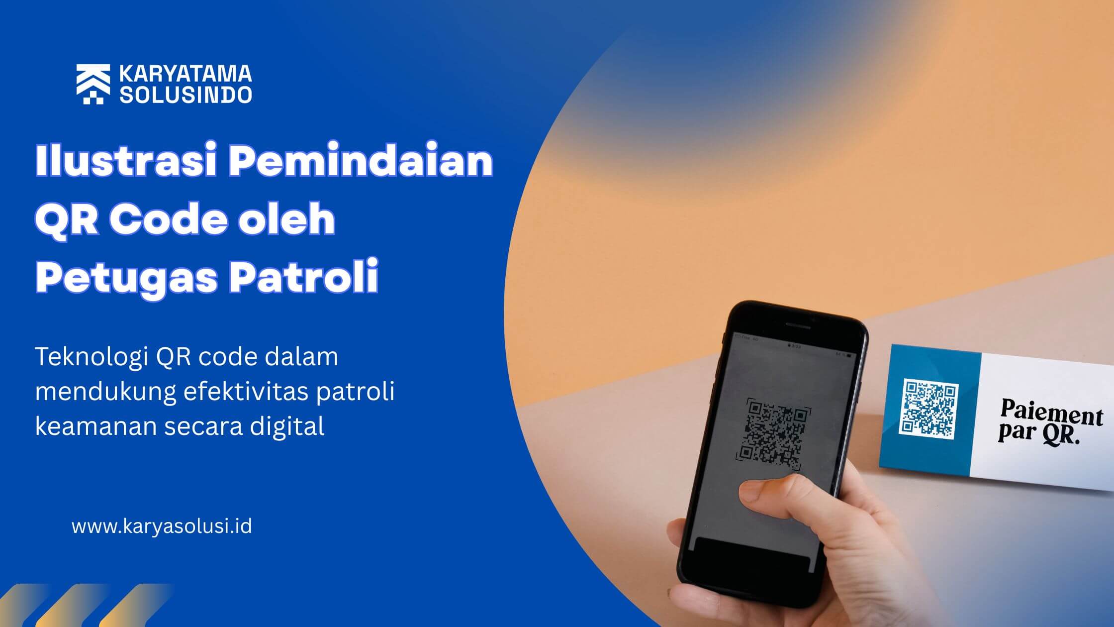 Ilustrasi Pemindaian QR Code oleh Petugas Patroli